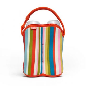   BUILT Bottle Buddy Two Bottle Tote z držalom (Baby Pink Stripe)