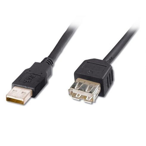 PremiumCord USB 2.0 AA 20 cm podaljšek (AM/AF), črn