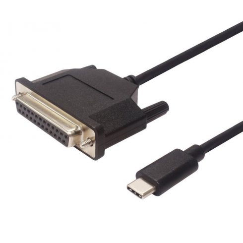 Pretvornik PremiumCord USB 3.1 (tip C) v vzporedna vrata Canon 25-pin / 1,5 m / črn