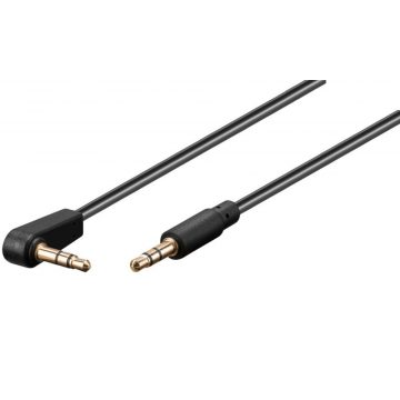   PremiumCord Cable Jack 3,5 mm - 3,5 mm priključek 90° M/M/ 1m/ črn