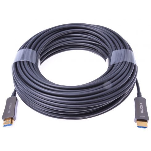 PremiumCord HDMI optično vlakno High Speed + Ethernet kabel/ 4K@60Hz/ M/M/ pozlačeni konektorji/ 10m/ črn