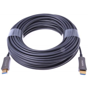   PremiumCord HDMI optično vlakno High Speed + Ethernet kabel/ 4K@60Hz/ M/M/ pozlačeni konektorji/ 30m/ črn