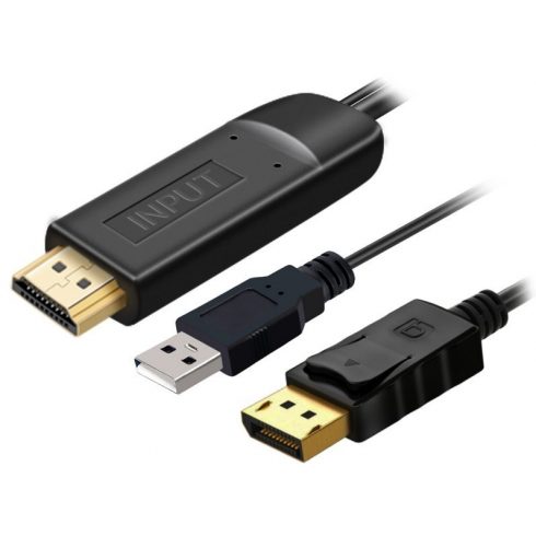 PremiumCord kabel HDMI 2.0 na DisplayPort 1.2 za ločljivost 4K@60Hz, 2 m