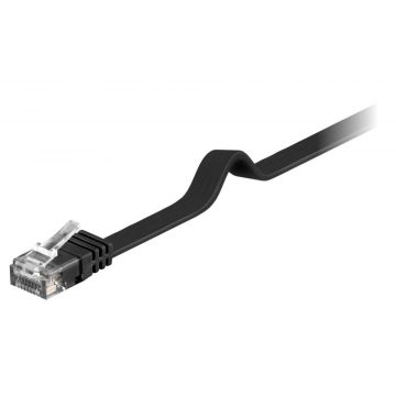   PremiumCord ploščati patch kabel UTP RJ45-RJ45 CAT6 1m črn