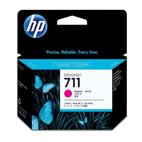 HP kartuša s črnilom 711 magenta CZ135A original 3-pack