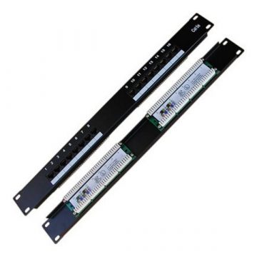   DATACOM Patch panel 19" UTP 16 port CAT5E LSA 1U BK (2x8p)