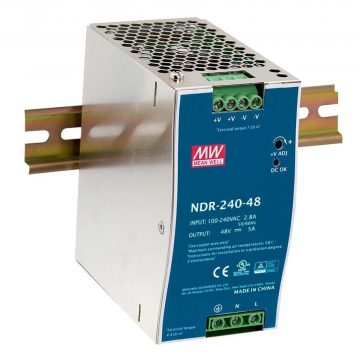   Industrijski napajalnik Planet PWR-240-48 na DIN letev, nastavljiv 48-56V DC, 240W