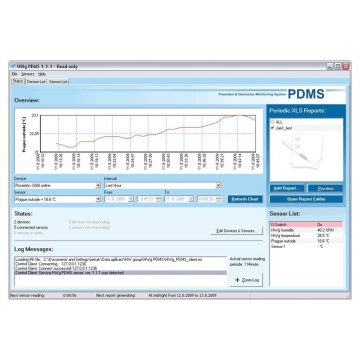   Programska oprema za spremljanje HwG HWg-PDMS 8 z grafi in izhodom MS Excel, največ 8 senzorjev