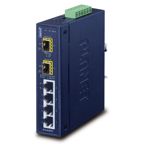 Industrijsko stikalo Planet IGS-620TF 4x 10/100/1000Base-T, 2x 100/1G/2.5GBase-X SFP, -40~+75°C