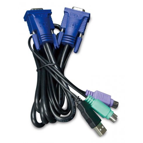 Planet KVM-KC1-3m KB/video/miški kabel z USB za KVM serije 210, vgrajen pretvornik USB-PS/2