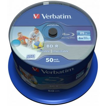   VERBATIM BD-R Blu-Ray SL DataLife 25GB/ 6x/ za tiskanje/ 50 pak./ vreteno