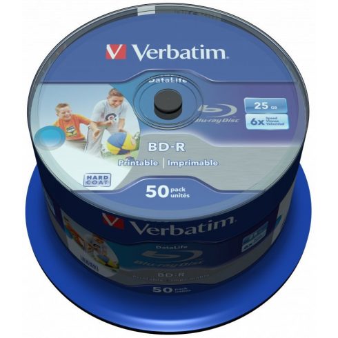 VERBATIM BD-R Blu-Ray SL DataLife 25GB/ 6x/ za tiskanje/ 50 pak./ vreteno