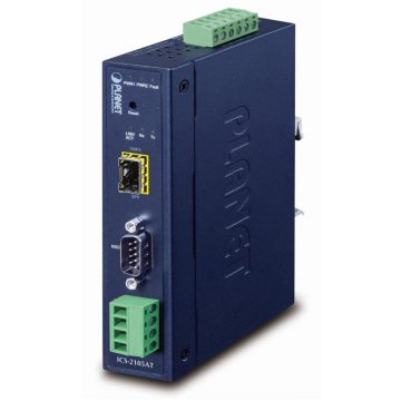   Industrijski pretvornik Planet RS-232/422/485 v IP, 1x COM, 1x 100Base-FX/SFP, 9-48VDC, -40~+75°C, IP30, SNMP+Telnet