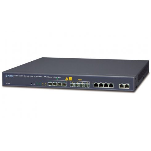 Planet EPL-4000 GEPON OLT, 4x PON 1.25Gb/s, 4xGE, 4x 10G SFP+, 1:64, VLAN, DBA, IGMP, GUI