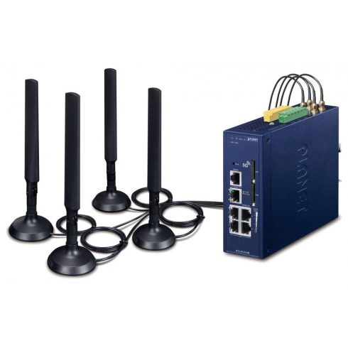 Planet dvojni varnostni prehod 5G/LTE, 2x WAN + 3x LAN, DI/DO, GPS, DIN, IP30, -40/+75°C, dvojni 9-54VDC