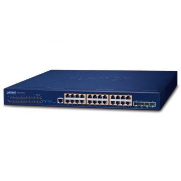   Planet SGS-6310-24P4X L3 stikalo, 24x1Gb, 4x10Gb SFP+, 24x PoE 802.3at 370W, HW/IP stack, VSF/Cluster