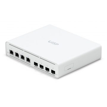   Ubiquiti UISP Switch Plus - 4x 2,5GbE, 4x SFP+, brez ventilatorja, 4x PoE Out 27V (PoE proračun 160 W)