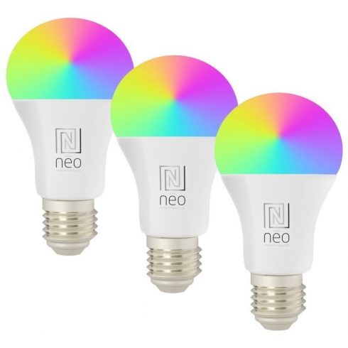 IMMAX NEO LITE SMART set 3x LED sijalka E27 11W RGB+CCT barva in bela, zatemnitev, Wi-Fi, TUYA