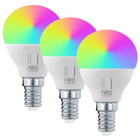 IMMAX NEO LITE SMART set 3x LED sijalka E14 6W RGB+CCT barva in bela, zatemnitev, Wi-Fi, P45, TUYA