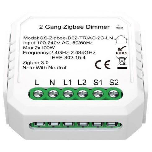 IMMAX NEO SMART krmilnik z zatemnitvijo V5 2-gumb Zigbee 3.0, TUYA