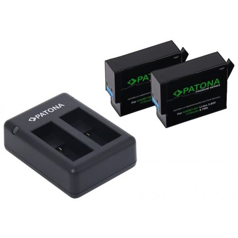 PATONA polnilec za Dual GoPro Hero 9/Hero 10/Hero 11/Hero 12 digitalni fotoaparat/ 2x bateriji 1730 mAh