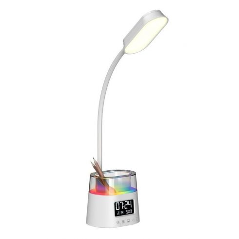 IMMAX LED namizna svetilka FRESHMAN z RGB osvetlitvijo ozadja/ 10W/ 350lm/ 5V/2A/ držalo za svinčnike/ bela