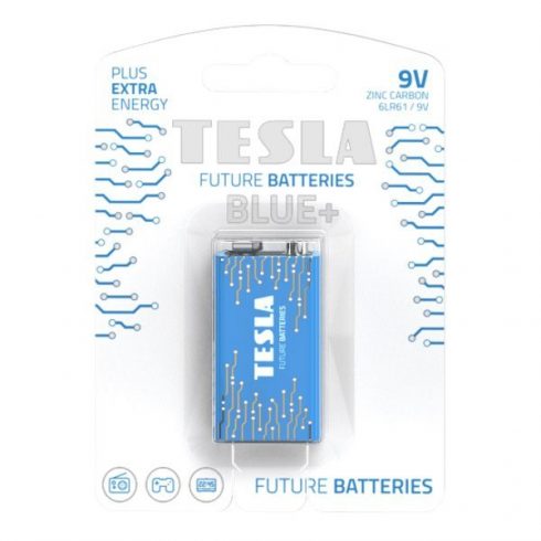 TESLA BLUE+ Zinc Carbon baterija 9V (6F22, blister) 1 kos