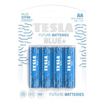   TESLA BLUE+ Zinc Carbon AA baterija (R06, svinčnik, pretisni omot) 4 kosi