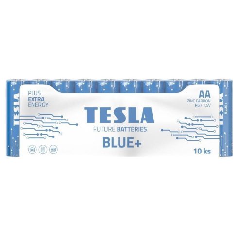 TESLA BLUE+ Zinc Carbon AA baterija (R06, svinčnik, folija) 10 kosov