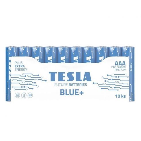 TESLA BLUE+ Zinc Carbon AAA baterija (R03, mikro svinčnik, folija) 10 kosov