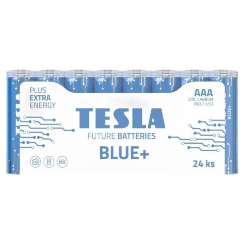 TESLA BLUE+ Zinc Carbon AAA baterija (R03, mikro svinčnik, folija) 24 kosov