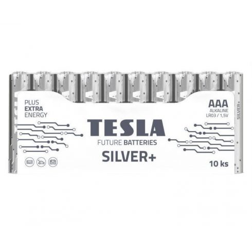 TESLA SILVER+ AAA alkalna baterija (LR03, mikro svinčnik, folija) 10 kosov