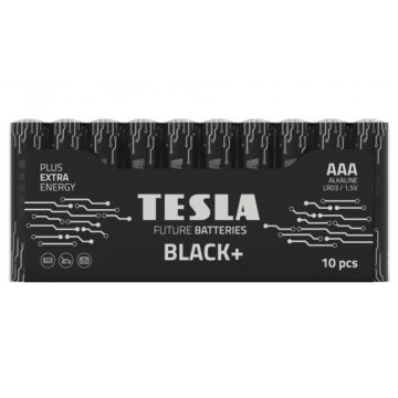   TESLA BLACK+ AAA alkalna baterija (LR03, mikro svinčnik, folija) 10 kosov