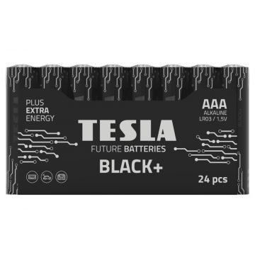   TESLA BLACK+ AAA alkalna baterija (LR03, mikro svinčnik, folija) 24 kosov