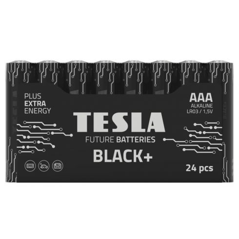 TESLA BLACK+ AAA alkalna baterija (LR03, mikro svinčnik, folija) 24 kosov