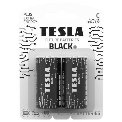 TESLA BLACK+ alkalna baterija C (LR14, mala monocelična, blister) 2 kosa