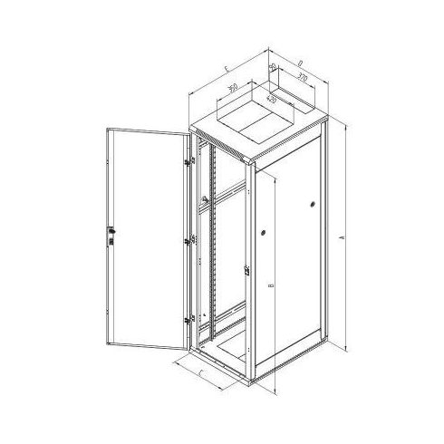 Triton 19" regalna omara 18U/600x800, kovinska vrata