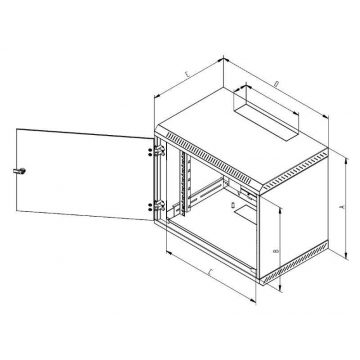   Triton Door 12U mreža 80%-6mm, za RBA, RUA, RCA-A1/2, 4, 5 stikalno ploščo vklj. okovje RAL7035