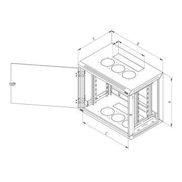   Triton 19" enodelna omarica 12U/500mm snemljive stranske pokrove, perf. pločevinasta vrata