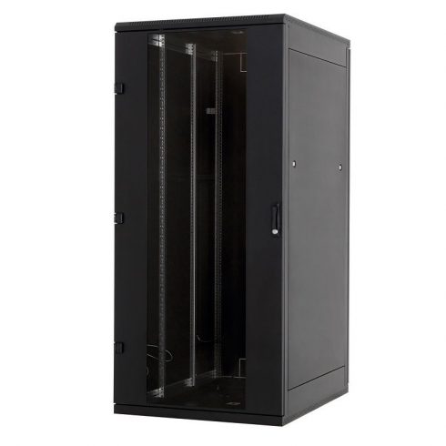 Triton 19" regalna omara 32U/800x800, odstranljiva, desna steklena vrata, črna