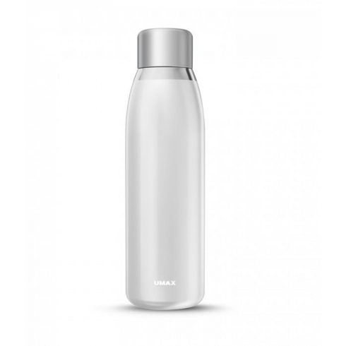 UMAX pametna steklenička Smart Bottle U5 White/ opozorilo na režim pitja/ prostornina 500 ml/ delovanje 30 dni/ USB/ jeklo