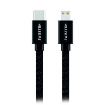   Swissten Data Cable Textile USB-C / Lightning Mfi 1.2 M Black