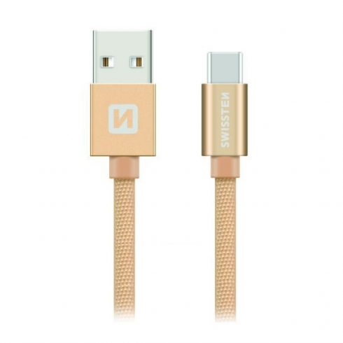 Swissten Data Cable Textile Usb / Usb-C 0,2 M Gold