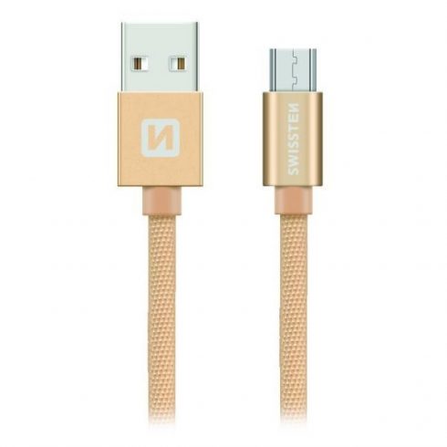 Swissten Data Cable Textile Usb / Micro Usb 1.2 M Gold