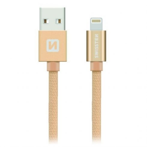 Swissten Data Cable Textile Usb / Lightning 1.2 M Gold