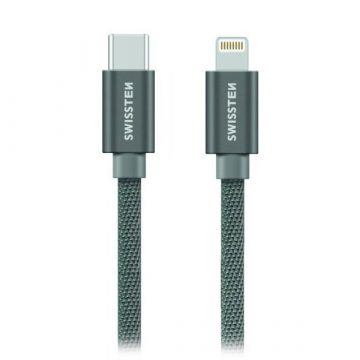 Swissten Data Cable Textile USB-C / Lightning 1,2 M Grey