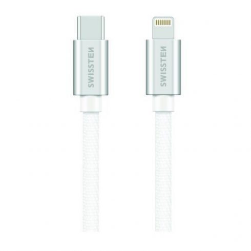 Swissten Data Cable Textile USB-C / Lightning 1,2 M srebrna