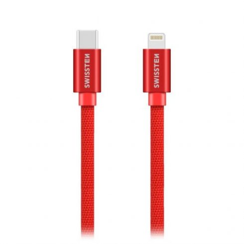 Swissten Data Cable Textile USB-C / Lightning 1,2 M Red