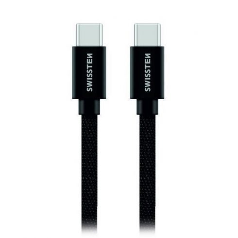 Swissten podatkovni kabel Textile USB-C / USB-C 1,2 M črn