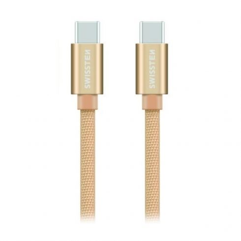 Swissten Data Cable Textile USB-C / USB-C 1.2 M Gold